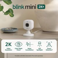 Blink - Mini 2K+ Compact plug-in security camera, 2K video resolution, color night vision, enhanc... - Angle