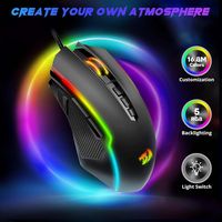 REDRAGON - M910-K Wired Gaming Mouse, 8000 DPI Optical Sensor, RGB, 9 Programmable Macro Buttons,... - Angle