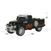 QFX - Retro Classic Truck Portable Bluetooth Speaker with Bass Radiator and LED Lights - Black - Angle
