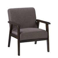 CorLiving - Greyson Wood Armchair - Charcoal Brown - Angle