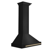 ZLINE - 30 inches - Convertible & Externally Vented - Wall Range Hood - Black stainless steel - Angle