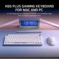 CORSAIR - K65 PLUS RGB 75% Wireless Mechanical Pre-Lubed MLX Red Linear Switch Gaming Keyboard fo... - Angle