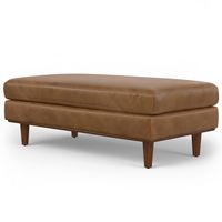 Simpli Home - Morrison Large Rectangular Ottoman - Caramel Brown - Angle