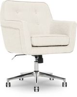 Serta - Ashland Memory Foam & Twill Fabric Home Office Chair - Ivory - Angle