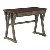 OSP Home Furnishings - Jericho Rustic Writing Desk - Slate Grey - Angle
