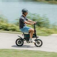 GoTrax - Z4 SWIFT Foldable eBike w/ 25mi Max Operating Range and 15.5mph Max Speed - Black - Angle