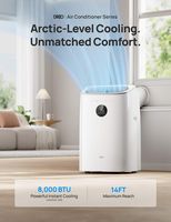 Dreo - 8,000 BTU 3-in-1 Smart Air Conditioner with Drainage-free Cooling - white - Angle