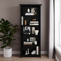 Simpli Home - Amherst Transitional Wood 5-Shelf Bookcase - Black - Angle