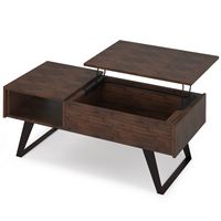 Simpli Home - Lowry Lift Top Coffee Table - Distressed Charcoal Brown - Angle