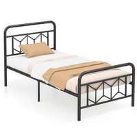 Costway Twin Size Bed Frame Mattress Foundation with Headboard 12.5