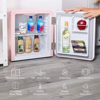 Cooluli - Curve 1.7 cuft Freestanding Compressor Fridge - Pink - Angle