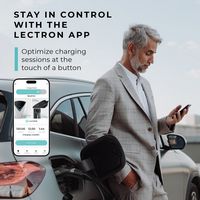 Lectron - J1772 Level 1 NEMA 5-15 Electric Vehicle (EV) WiFi Charger-up to 12A- 16' - Black - Angle