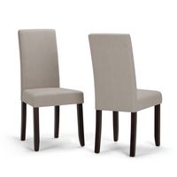 Simpli Home - Acadian Parson Dining Chair (Set of 2) - Light Beige - Angle