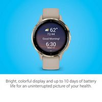 Garmin - Venu 3S GPS Smartwatch 41 mm Fiber-reinforced polymer - Stainless Steel and French Gray - Angle