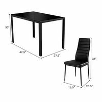 Costway 5 Piece Kitchen Dining Set Glass Metal Table 30