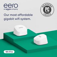 eero - 6+ AX3000 Dual-Band Mesh Wi-Fi 6 System (2-pack) - White - Angle