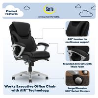 Serta - Bryce Bonded Leather Executive Office Chair - Black - Angle