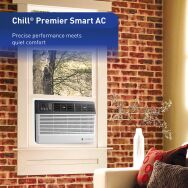 Friedrich - Chill Premier 8,000 BTU Window & Wall Air Conditioner with Remote Control Wi-Fi Enabl... - Angle