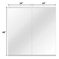 LOVMOR - 2PCS Polished 24 in. W x 48 in. Modern Rectangular Tempered Glass Wall Mirror - Silver - Angle
