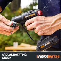 WORX - Nitro 20V SwitchDriver 2-in-1 Brushless Cordless Drill/Driver - Rotatable Dual 1/4