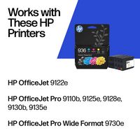 HP - 936 4-Pack Standard Capacity Ink Cartridges - Black/Cyan/Magenta/Yellow - Angle
