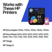 HP - 64 Standard Capacity Ink Cartridge - Tri-color - Angle