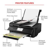 Canon - PIXMA TS9520a Wireless All-In-One Inkjet Printer - Black - Angle