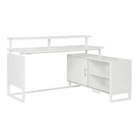 OSP Home Furnishings - ACE L Desk with Hutch Shelf - White - Angle