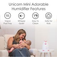CRANE - 0.5 Gal. Adorable Ultrasonic Cool Mist Humidifier Unicorn - White/Pink - Angle