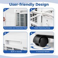 Costway Portable Air Conditioner Cools up to 250 sq.ft 3 in 1 AC Unit with Fan & Dehumidifier Sle... - Angle
