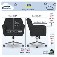 Serta - Ashland Memory Foam & Twill Fabric Home Office Chair - Charcoal Charm - Angle