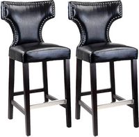 CorLiving - Kings Bar Height Barstools (Set of 2) - Black - Angle