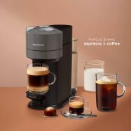 Nespresso - Vertuo Next Premium Coffee and Espresso Maker with Aeroccino3 Milk Frother in Black -... - Angle