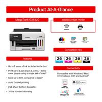 Canon - Mega Tank GX5120 Wireless SuperTank Inkjet Printer - White - Angle