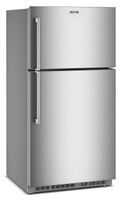 Maytag - 33 in. Wide 21 cu. ft. Top-Freezer Refrigerator with Factory-Installed Ice Maker - Finge... - Angle