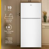 Whirlpool - 30 in. Wide 19.3 cu. ft. Top-Freezer Refrigerator with Total Coverage Cooling - White - Angle