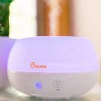 CRANE - 0.2 Gal. 2-in-1 Ultrasonic Cool Mist Humidifer & Aroma Diffuser - White - Angle
