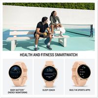 Garmin - vívoactive 6 GPS Smartwatch 42 mm Fiber-reinforced polymer - Metallic Pink Dawn with Pin... - Angle