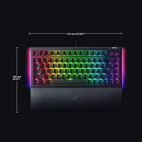 Razer - BlackWidow V4 75% Wired Orange Switch Gaming Keyboard with Hot-Swappable Design - Black - Angle