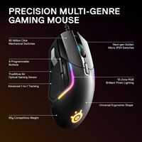 SteelSeries - Rival 5 Wired Optical Gaming Mouse with RGB Lighting - Wired - Black - Angle