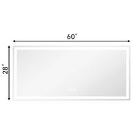 LOVMOR - 60 x 28 Inches Tempered Glass LED Bathroom Mirror with Anti-Fog & 3-Color Dimmable Light... - Angle