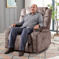 Bestier - Microfiber Oversized Power Lift Recliner with Two Cup Holder, USB, and Chair Covers - 3... - Angle