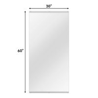 LOVMOR - Polished 30 in. W x 60 in. Modern Rectangular Tempered Glass Wall Mirror - Silver - Angle
