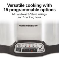 Hamilton Beach - 4 Quart Programmable Slow Cooker - Silver - Angle