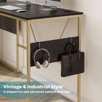 Bestier - L-Shaped Computer Desk with Storage Cabinet - 60