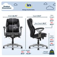 Serta - AIR Health & Wellness Mid-Back Manager's Chair - Black - Angle