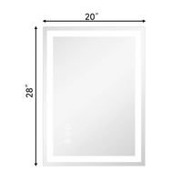 LOVMOR - 20 x 28 Inches Tempered Glass LED Bathroom Mirror with Anti-Fog & 3-Color Dimmable Light... - Angle