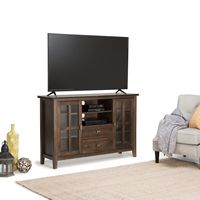 Simpli Home - Artisan SOLID WOOD Tall TV Media Stand For TVs up to 60 in - Natural Aged Brown - Angle
