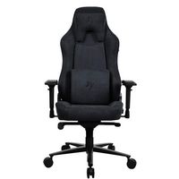 Arozzi - Vernazza Series Top-Tier Premium Supersoft Upholstery Fabric Gaming Chair - Pure Black - Angle