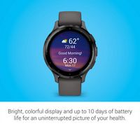 Garmin - Venu 3S GPS Smartwatch 41 mm Fiber-reinforced polymer - Stainless Steel and Pebble Gray - Angle